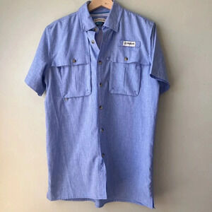 Magellan Outdoors Blue Short Sleeve Angler Fit Shirt S